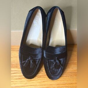 J.Crew Black Velvet Tassel Loafers – Classic & Chic